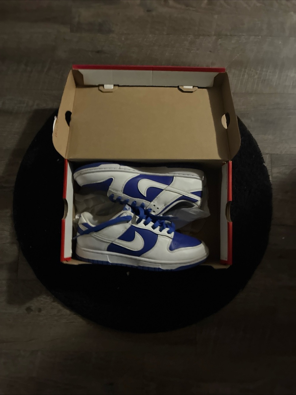 Nike Kids Low-Top Sneakers in White and Royal Blue